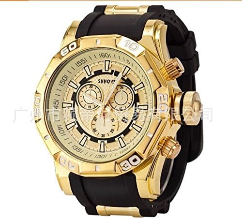 SHHORS MENS GOLD& BLACK BULLET BAND HIP HOP JOE RODEO JOJO BLING Luxury Watch 10