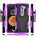 LG K7 Case, LG Tribute 5 Case, LG Escape 3 Case, LG K8 Case, Starshop [Dual Layers] with Kickstand and [Premium Screen Protector] With Locking Belt Clip Black
