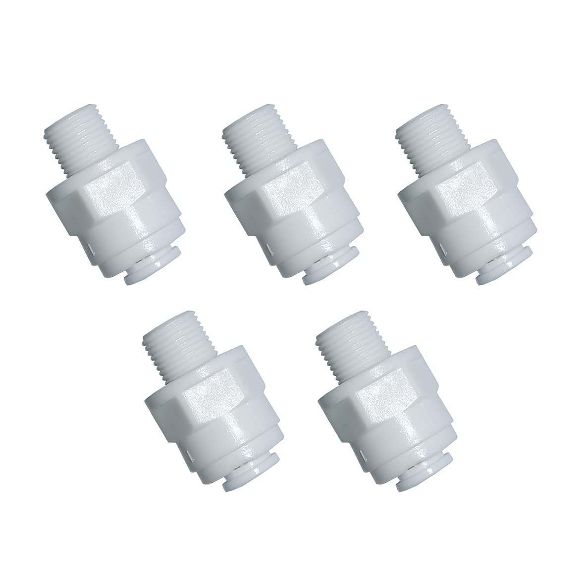 Photo 1 of YZM Straight Male Thread Adapter 1/8" Male x 1/4" OD Tube Quick Connector,for Water Purifiers Filters Reverse Osmosis Systems,5 pcs.