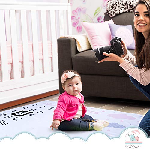 image for Cocoon Kids Princess Baby Monthly Milestone Photo Backdrop for Girls |