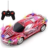 Toysery Remote Controlled Racing Car Toy for Kids - RC Sports Car Toy with Awesome Flashing LED Lights & Music - 1:24 Scale Electric RC Race Car with Flexible Antenna (Colors May Vary)