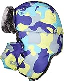 JIERKU Winter Faux Fur Trooper Hat and Windproof Mask for Children