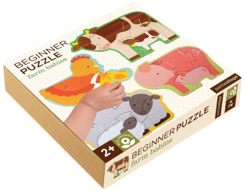 Petit Collage Beginner Puzzle Farm Babies
