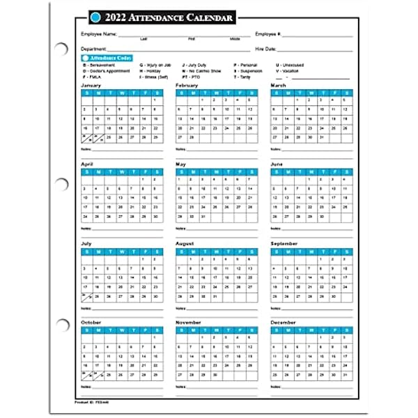 Employee Attendance Calendar 2023 Amazon.com : 2022 Attendance Calendar Sheets, Labor Law Center - Employee  Attendance Tracking : Wall Calendars : Office Products