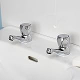 Bristan Club Basin Taps Chrome Plated With Metal Heads 1/2 In BSP view 2