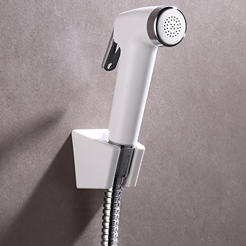 SonTiy Handheld Bidet Sprayer Shattaf Cloth Diaper Sprayer for Toilet Attachment with Adjustable Water Pressure Control Shut-off Brass T- Valve ABS White Chrome