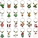 WILLBOND 24 Pieces Christmas Wine Glass Charms for Stem Glasses, Wine Glass Identifier Charms Drinker Gift for Tasting Party Favors Family Gathering
