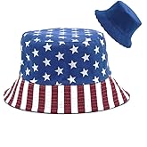 Bucket Hat Cotton Double-Side-Wear Reversible Sun Hat for Women Men, Summer Vacation Travel Beach Packable Fisherman Hat