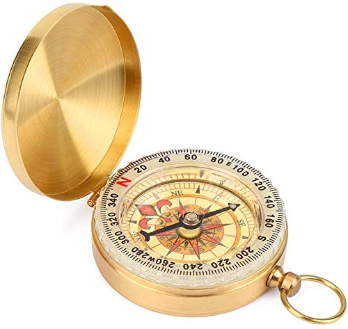 Mitening Portable Classic Waterproof Marching Compass Pocket Watch,Flip Open with Luminous Numbers for Camping,Hiking,Hunting and Outdoor Activities