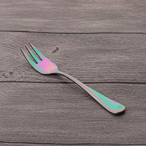 image for OMGard Rainbow Cake Fork Set 6 Piece Flatware Forks Only 18/10 Stainle