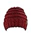 NYFASHION101 Oversized Baggy Slouchy Thick Winter Beanie Hat, Confetti Burgundy