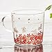 Sakura Glass Mug with Handle,Cute Rabbit Printed Borosilicate Glass Cup Chocolate Pudding Cup-Perfect Gifts for Kids Drinking Tea, Latte, Espresso, Juice,Milk(310ml,10oz)