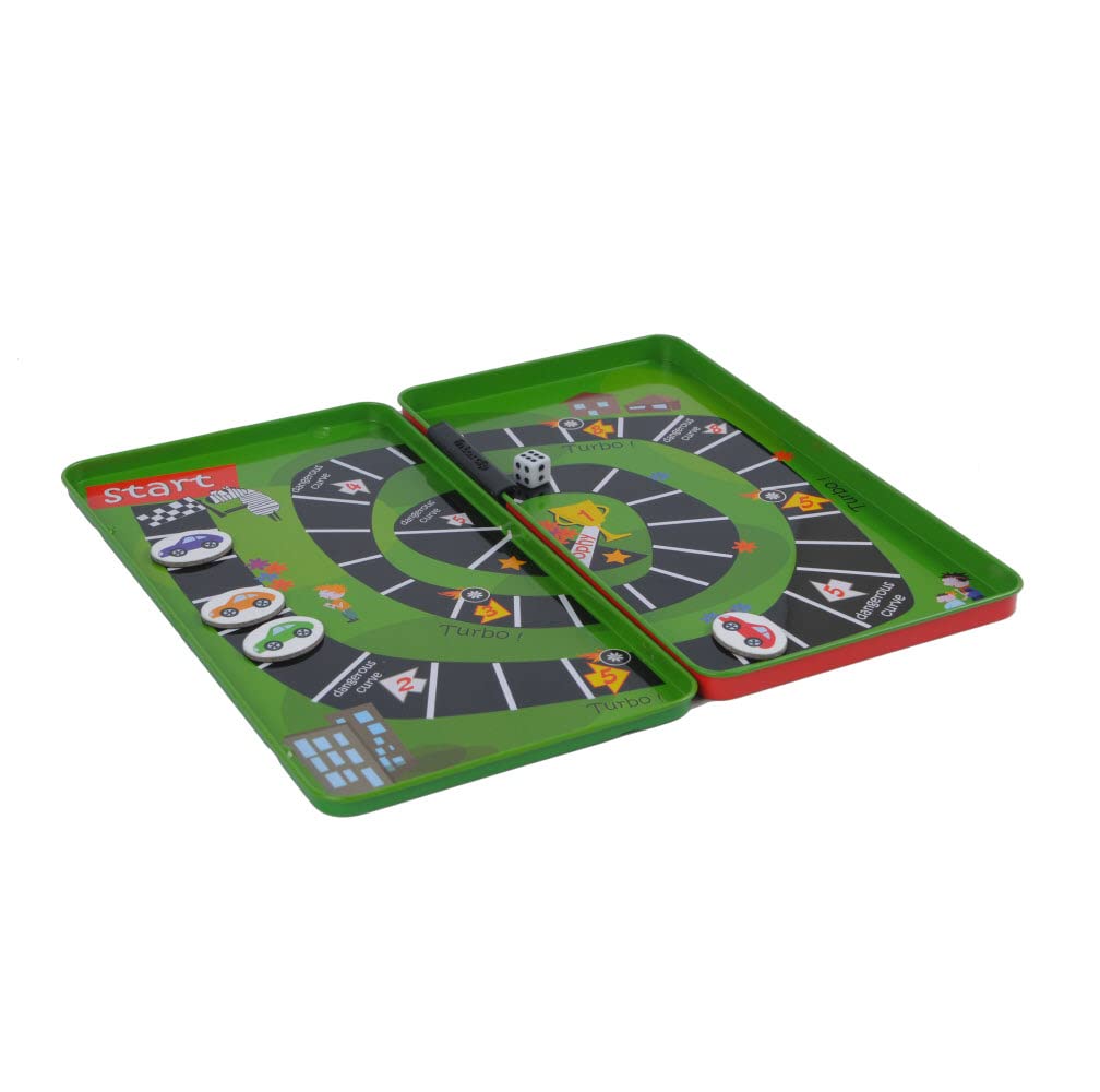 The Purple Cow Magnetic Travel Car Race Game - Airplane Games & Quiet Games. Game Box for Kids & Adults. Fun Game Where You Get to Race Each Other Around A Track