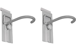 Crownwall Slat Wall Storage Organizer, Heavy Duty Steel Locking Bike Hook for Hanging Bicycles Vertically, Slatwall Accessories Panels (2 Pack)