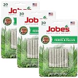 Jobe's Fern & Palm Fertilizer Spikes, 16-2-6 Time Release Fertilizer for Indoor Palm Plants, 3 Pack (30 Spikes per Each Package)