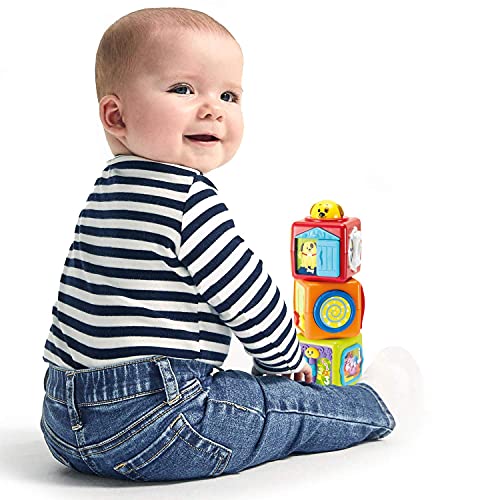 Bambiya Activity Cubes & Stacking Toy Blocks Set of 3 Baby Blocks for