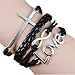 Vintage Style Black Leather Rope Cross Love Letters Infinity Love Bracelet