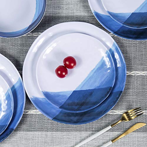 Melamine Plates and Bowls Set 12pcs Dinnerware Dishes Set for 4