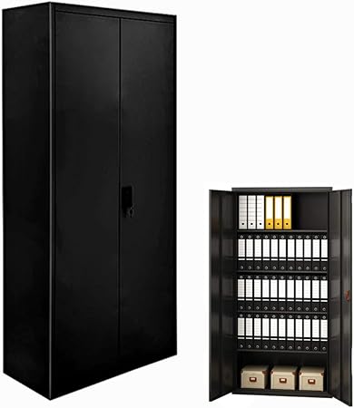 Panana Office Storage Cupboard A4 Document Metal Filing Cabinet Steel Locking Bookcase Shelving Unit With Keys 5 Tier Amazon Co Uk Kitchen Home