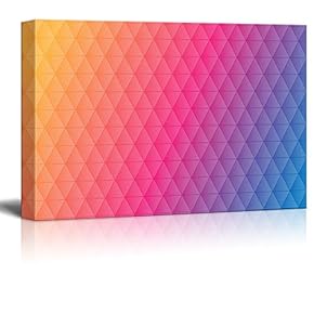 Canvas Prints Wall Art - Abstract Triangular Pattern Placed on Colorful Background - 12" x 18"