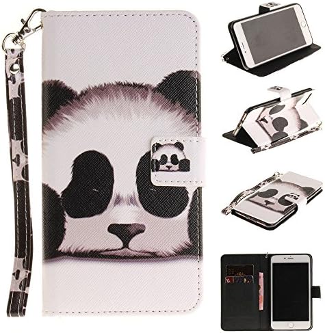 J7 V Case J7 Prime Case Galaxy Halo Wallet Case,Emily Fashion Lovely Panda Synthetic Leather Flip Wallet Kickstand Cover Built-in Slots Case for Samsung Galaxy J7 V/J7 Prime/Halo