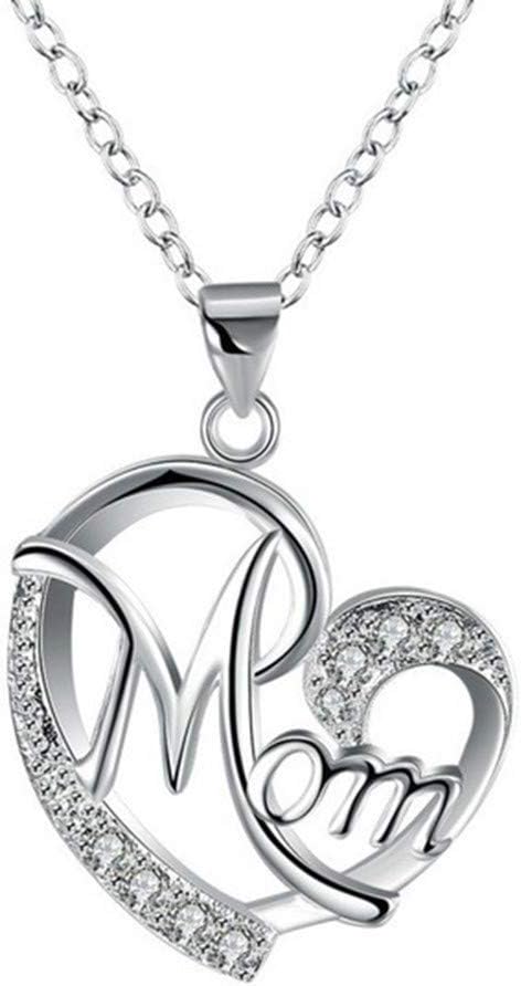 Redacel Mom Heart Shaped Love Mom Necklace Gold Stainless Steel Link Necklace Fashion Jewelry