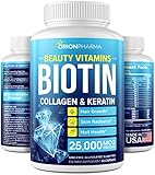 Biotin Keratin & Collagen Capsules - Made in USA - Natural Marine Collagen, Kera