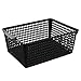 Begale Large Plastic Storage Bins Basket Organizer, Black, Set of 3