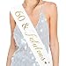 "60 and Fabulous" Sash - 60th Birthday Sash 60 Birthday Gifts Party Favors, Supplies and Decorations (White) primary