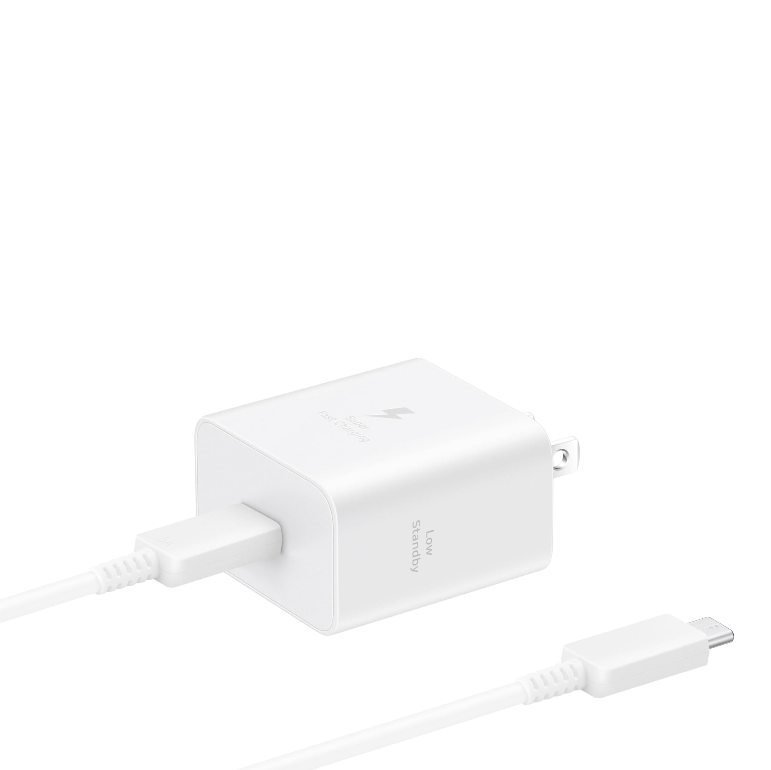 Samsung 45W Wall Charger Power Adapter with Cable Included, Super Fast Charging for Galaxy Phones, Tablets and USB Type C Devices, Low Standby Power Consumption, EP-T4511XWEGUS, White Image