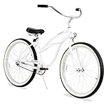Firmstrong Urban Lady Single Speed - Women's 26" Beach Cruiser Bike (White)