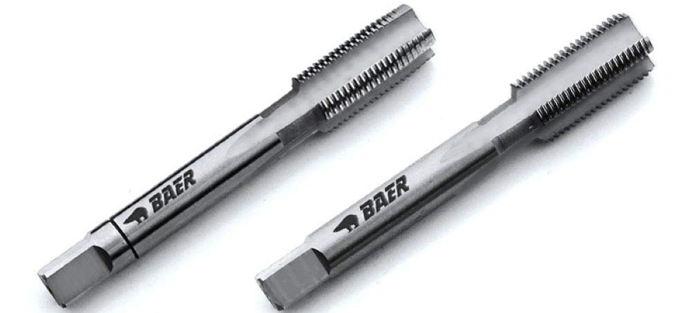 BAER HSSG Hand Tap 2-Piece Set G (BSP) 1/4 x 19 - Hand Tap Set - Pipe Thread - Tap Set - Pipe Tap - Tap Cutter - Thread Cutting - Drill