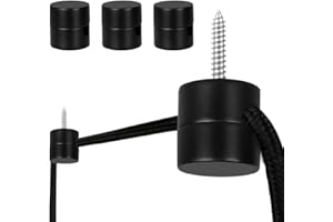 Zevnico 3 Pack Metal Swag Hooks for Ceiling Hanging Lights, Pendant Light Hook for Lamp, Black Ceiling Hooks, DIY Lamp Hanging Electric Wire Cable Cord Chandelier Fixture Hardware Wall Hooks