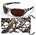 VertX Mens Sport Camouflage Sunglasses Fishing Hunting Outdoor Free Micorfiber Camo Pouch – White Snow Camo Frame – Amber Lens