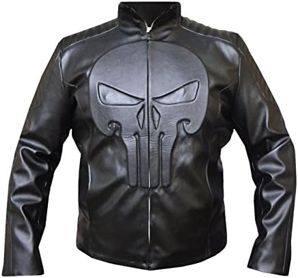 Punisher Frank Castle Thomas Jane Sheep Leather Jacket, XXS to 3XL Black