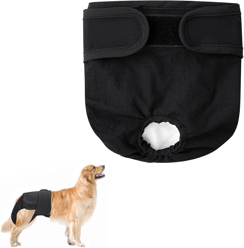 Aomig Reusable Dog Nappies Absorbent Washable Diapers Adjustable L
