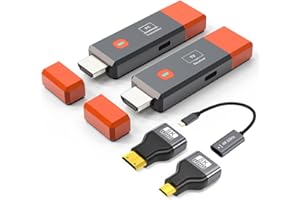 FXYXGYC Wireless HDMI Transmitter and Receiver, Portable 2.4G/5G Wireless HDMI Extender, 328FT/100M 4K Decode 1080P Output, for Streaming Video and Audio from Laptop/PC/TV Box/Projector/PS5 to Monitor/TV.