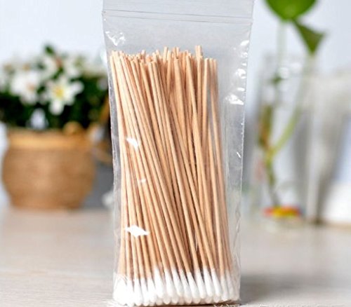 100pcs/bag, Cotton Swabs, 6'' length wood handle, for gun cleaning, model making, and for applying paint, epoxy, jewelry even ceramics etc.wood cutton swabs
