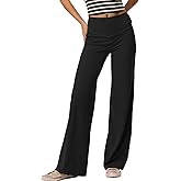 Darong Women Wide Leg Yoga Pants with Pockets High Waist Stretch Workout Leggings with Tummy Control