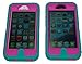 Iphone5/5S Defender Body Armor Case Comparable to Otterbox Defender Series (teal blue/hot pink)