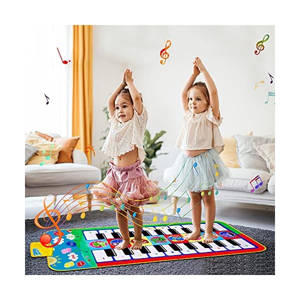 m-zimoon-Piano-Mat-Kids-Large-Music-Play-Mat-4409-Colorful-Musical-Dance-Mat-Cartoon-Floor-keyboard-Carpet-Educational-Toys-Gift-for-Age-3-Boys-Girls-Toddler m zimoon Piano Mat, Kids Large Double Music Play Mat 44" x 20" Colorful Musical Dance Mat Cartoon Floor keyboard Carpet Educational Musical toys Gift for Age 3+ Boys Girls Kids Toddler
