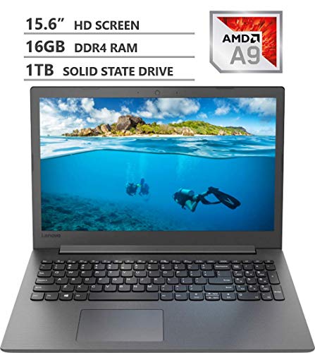 Lenovo Ideapad 15.6″ HD Energy-efficient LED-Backlit Display Laptop, AMD A9-9425 Dual-Core Processor Up to 3.70GHz, 16GB Memory, 1TB Solid State Drive, Wireless-AC, Bluetooth, Windows 10 Home, Black