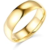 14k Yellow or White Gold 6mm Comfort FIT Plain Wedding Band