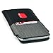 Dockem Luxe Wallet Sleeve for Samsung Galaxy S10, S9, S8: Synthetic Leather Card Case in Twill Canvas Style: Ultra Slim Professional Executive Pouch Cover with 2 Card Holder Slots, Black and Grey