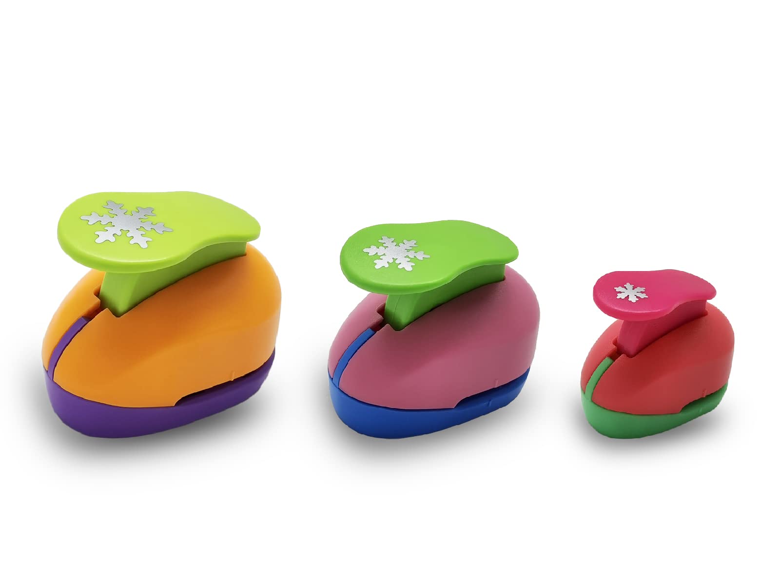 VSREI Snowflakes Hole Punch, Paper Punches, Snowflake Puncher, SnowflakesPunches for Paper Crafts, SnowflakesShaped Hole Punch, 9mm, 16mm, 25mm, Snowflakes Hole Punches Set (Random Color)