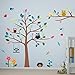 TIMBER ARTBOX Cheerful Safari Nursery Wall Decor – Woodland Jungle Wall Decals with Owls & Tree – Cute Animal Stickers for Kids Room, Baby Boys and Girls Bedroom, Classroom & Daycare Decorations