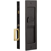 Emtek Modern Rectangular Privacy Pocket Door Mortise Lock (Oil Rubbed Bronze)