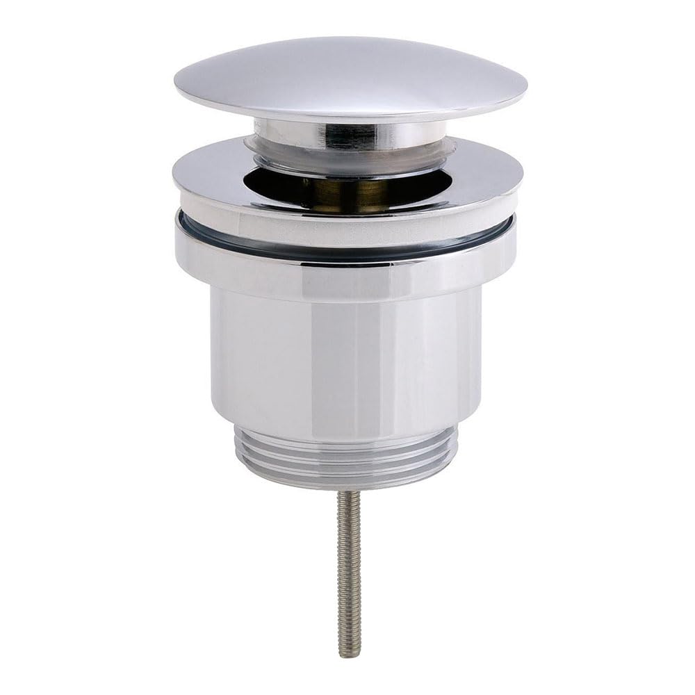 Kibath 170202 Universal Click Valve (Large Plug) Compatible with Most Basins Made of Brass, Gloss Chrome