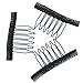 Fani 40 Pcs Stainless Steel Lace Wrapped Wig Combs for Wig Caps Glueless Wig Clips (Black)