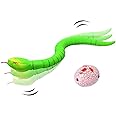 Gawertoy Remote Control Snake Toy for Kids, 16" Rechargeable Realistic RC Snake Naja Cobra Toy with Retractable Tongue and Swinging Tail, Ideal Children Halloween Christmas Birthday Gift (Green)